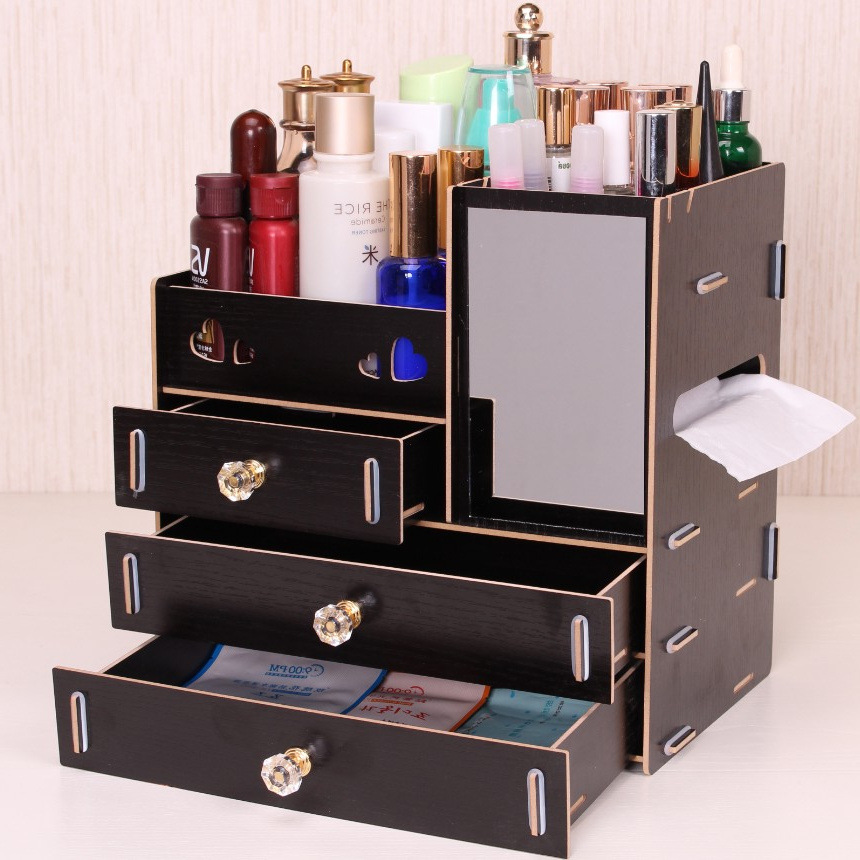 Large woodiness desktop Cosmetic box mirror the republic of korea Drawer Arrangement Shelf Wooden storage boxin the Home Fabric , Sew DIY Material,Tools and finished products , Cloth DIY End product , Storage Box category - from Buy2taobao.com to provide professional Taobao agent buy service