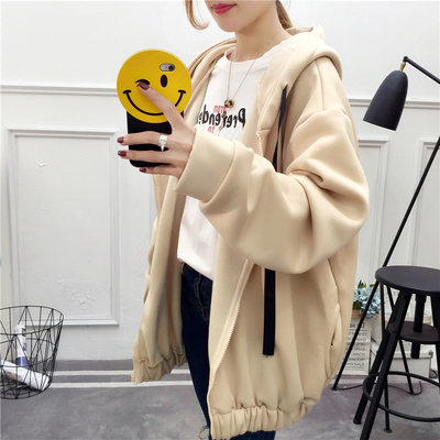 原宿bf风外套韩版学生中长款宽松卫衣女加绒加厚冬2017新款棒球服