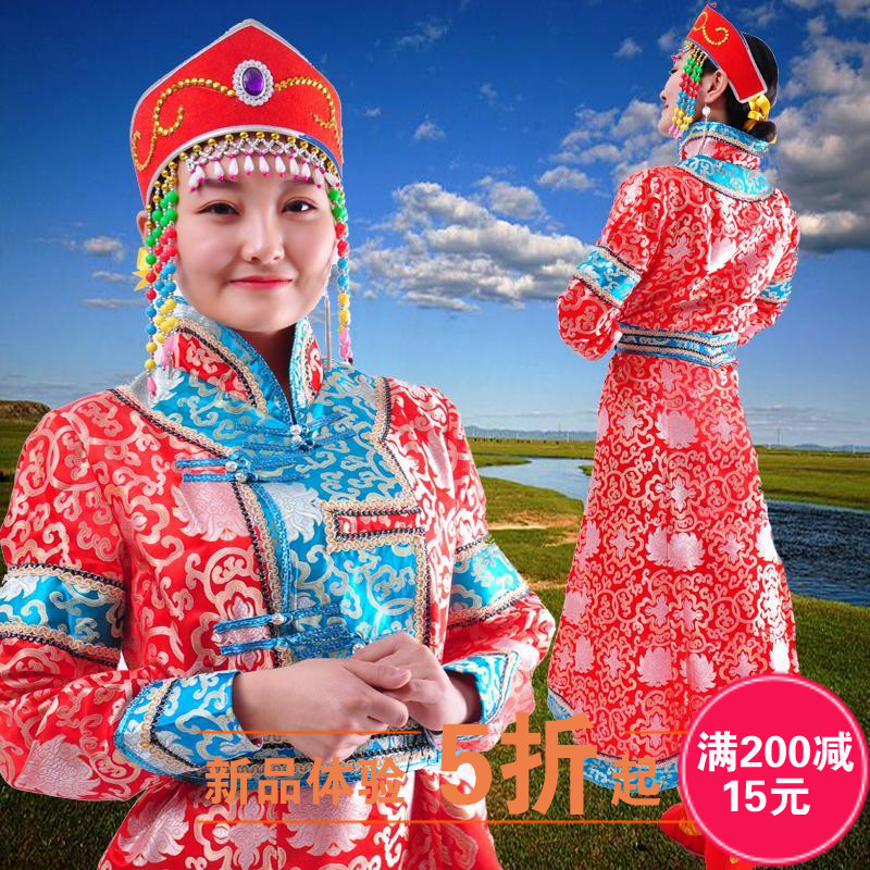 蒙古袍女 长裙成人长款红色民族蒙族表演裙袍敬酒服女款新款舞蹈在类目 女装/女士精品, 唐装/民族服装/舞台服装, 民族服装/舞台装中 - 来自Buy2taobao.com提供专业的淘宝代购服务