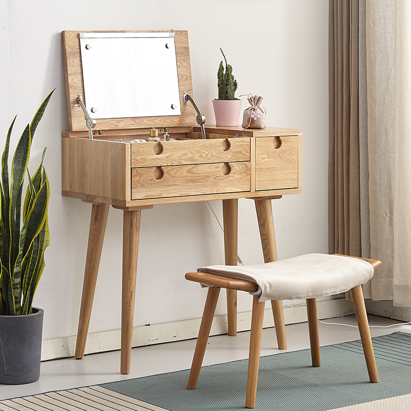 All solid wood dresser bedroom Small apartment ins Weathering Dresser White oak multi-function Northern Europe Windows Dressing tablein the Residential furniture , Tables , Dressing/Desk category - from Buy2taobao.com to provide professional Taobao agent buy service
