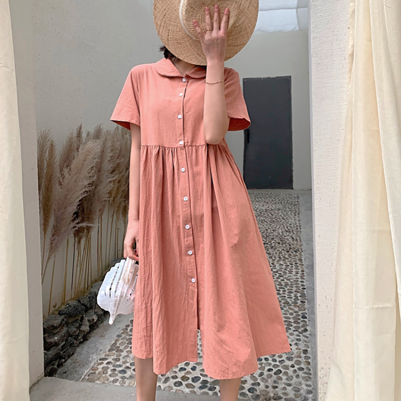 2019夏季新款孕婦裝韓國新品東大門彼得潘領寬松純棉連衣裙中長款在類目 孕婦裝/孕產婦用品/營養, 孕婦裝, 連衣裙中 - 來自Buy2taobao.com提供專業的淘寶代購服務