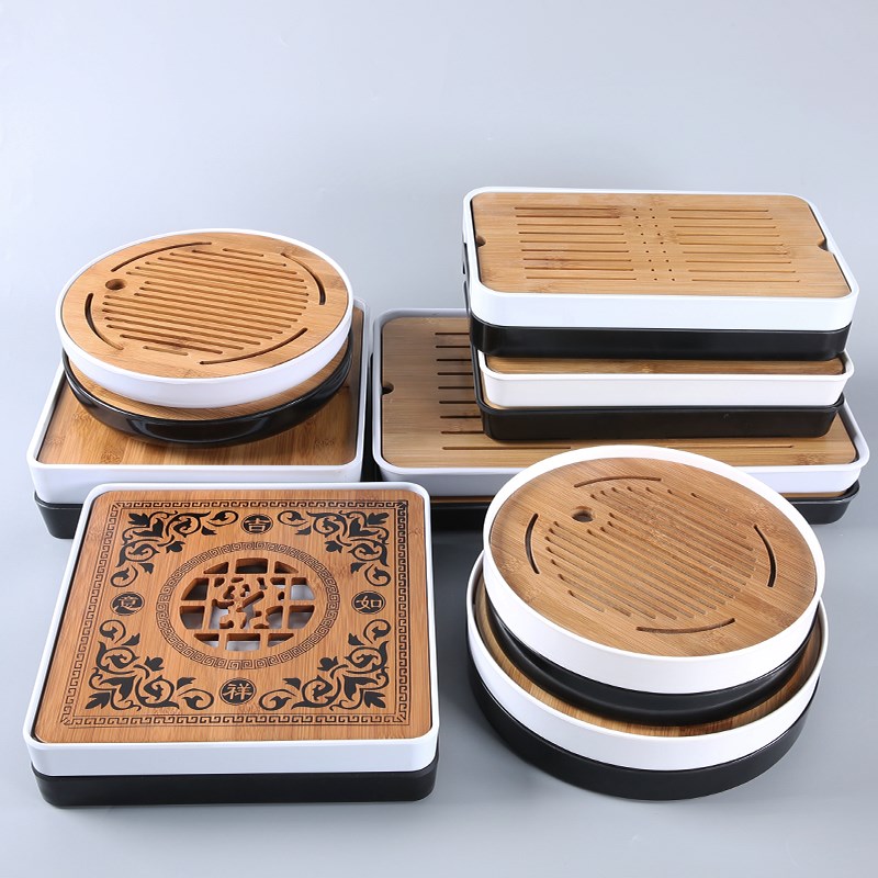 简约茶盘日式家用竹托盘功夫茶具套装圆形密胺实木干泡迷你小茶台在类目 餐饮具, 茶具, 茶盘中 - 来自Buy2taobao.com提供专业的淘宝代购服务