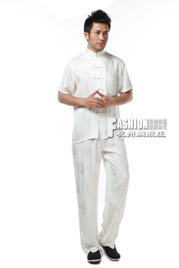 100% Silk Men Chinese style Stand collar Short sleeved In the old summer Dad T-shirt mulberry silk Tang costume suitin the Men's clothing, Set , Other Suit category - from Buy2taobao.com to provide professional Taobao agent buy service