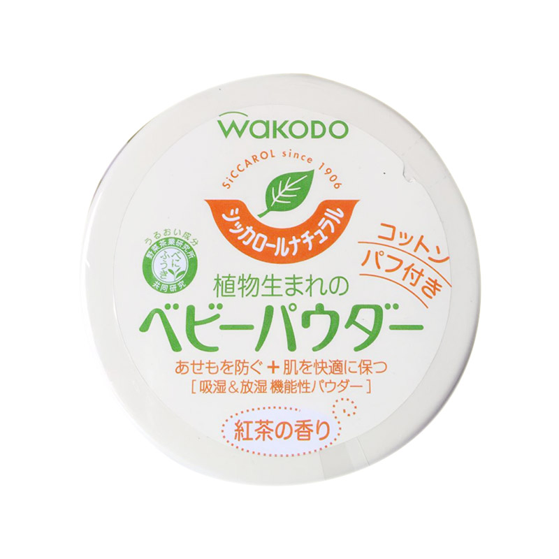 Japan Wakodo Tea Powder Lip Corn flour Excluding Talcum powder 120g With puffin the Diapers/Care/Feeding/Push lathe , Baby bath skin care products , Powder/Lip category - from Buy2taobao.com to provide professional Taobao agent buy service