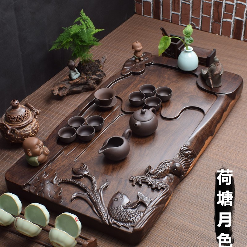整块黑檀木茶盘加厚 实木茶盘家用简约茶海茶台原木功夫茶具特价|msdalam kategori pinggan mangkuk, set teh, dulang teh - dari Buy2taobao.com untuk memberikan perkhidmatan ejen Taobao profesional membeli