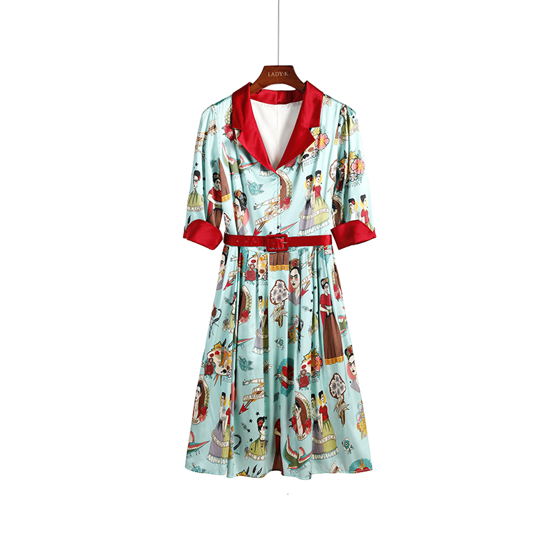 Hit color People letters printing Real silk Self cultivation Frockin the Women's clothing/Boutique , Dress category - from Buy2taobao.com to provide professional Taobao agent buy service
