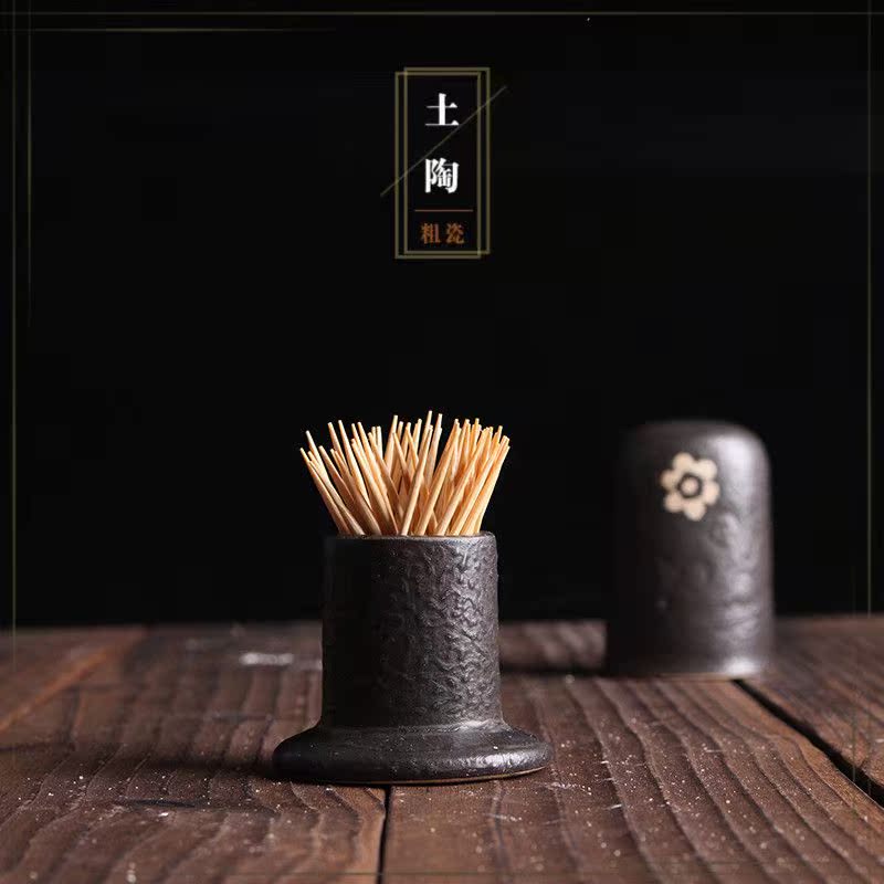 特价日式牙签筒土陶陶瓷黑色牙签盒创意商用牙签罐酒店摆件牙签桶|ruв категории посуда, посуда, вспомогательные фарфор, зубочистка цилиндра - от Buy2taobao.com для оказания профессиональной услуги покупки агента Taobao