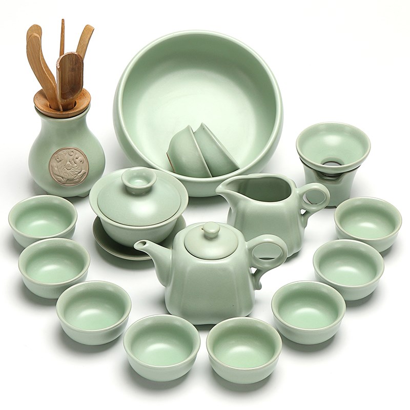 汝窑功夫茶具套装家用整套陶瓷茶道可养可开片汝瓷茶壶茶杯茶海|msdalam kategori pinggan mangkuk, set teh, Kung Fu teh - dari Buy2taobao.com untuk memberikan perkhidmatan ejen Taobao profesional membeli