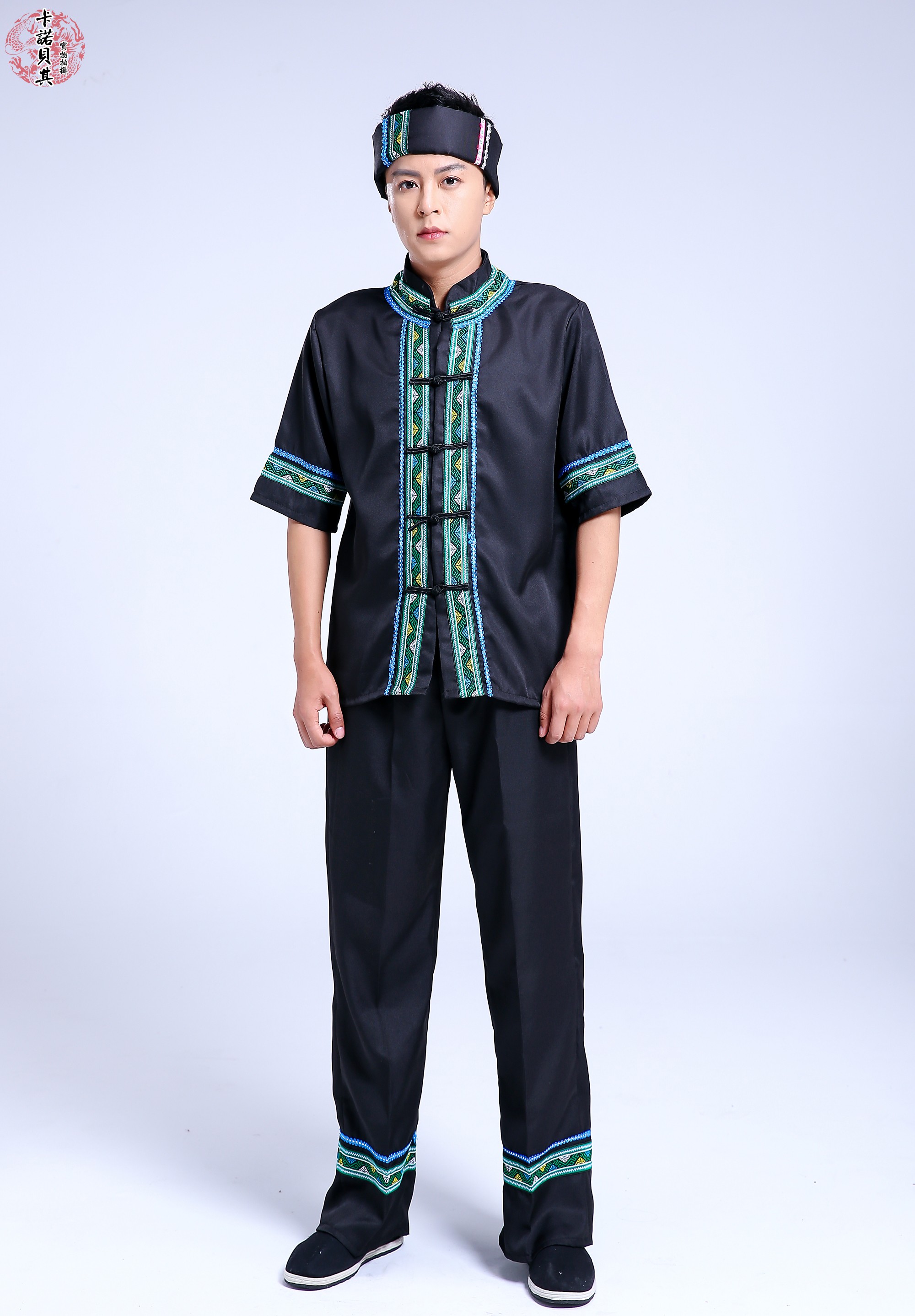 Short sleeved Liangshan Yi clothing Minority Folk Dance costume Hmong Zhuang Tujia Gaoshanin the Men's clothing, National costume category - from Buy2taobao.com to provide professional Taobao agent buy service
