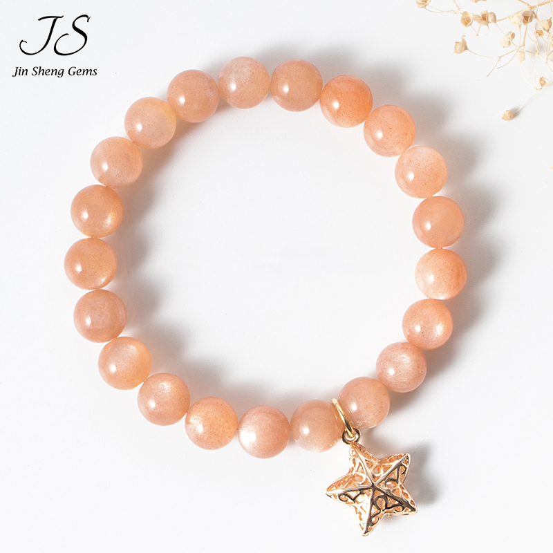 JS Jewellery natural gemstone Sun Stone pink Moon String bracelet men and women Lap Bead A birthday presentin the Accessories/Fashion Jewelry, Bracelets category - from Buy2taobao.com to provide professional Taobao agent buy service