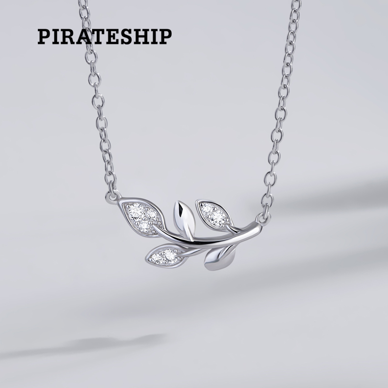 Corsair Silver ornament New Leaf zircon Silver Necklace Sterling Silver clavicle Japan and South Korea fashion fresh temperament Pendant Jewelryin the Accessories/Fashion Jewelry, Necklace category - from Buy2taobao.com to provide professional Taobao agent buy service