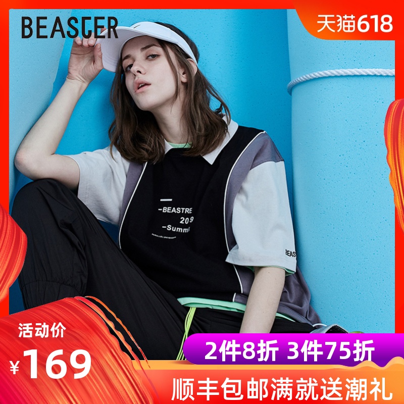 BEASTER夏季2019新款复古学院风情侣服小翻领短袖T恤男polo衫国潮|ruв категории Мужская одежда, футболка - от Buy2taobao.com для оказания профессиональной услуги покупки агента Taobao