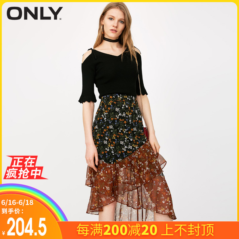 bestseller ONLY2019 new pattern fish tail Paige Show thin Chiffon Mid length version skirt 118216501in the Women's clothing/Boutique , Skirts category - from Buy2taobao.com to provide professional Taobao agent buy service
