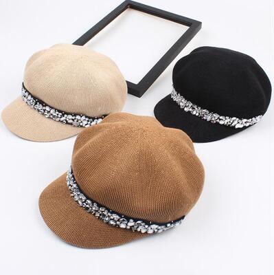 帽子女网红款夏季时尚秋款韩版镂空编织鸭舌帽大脸宽抖音贝雷帽