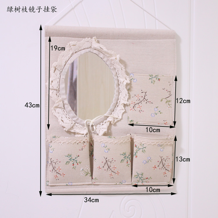 Mirror hanging bag|Pastoral Guadai|Storage bag|After the door Guadai|Home Furnishing decorationin the Home Fabric , Dust protection cover , Bag category - from Buy2taobao.com to provide professional Taobao agent buy service