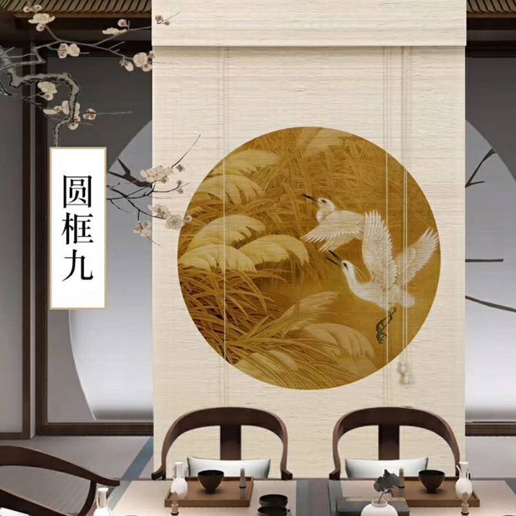 印花竹帘窗帘卷帘茶楼饭店中式复古禅意门帘隔断遮光升降帘家用在类目 居家布艺, 窗帘门帘及配件, 卷帘中 - 来自Buy2taobao.com提供专业的淘宝代购服务