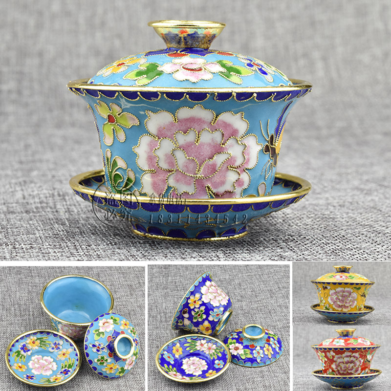 正宗北京景泰藍3寸4寸蓋碗中國風茶具傳統手工藝品外事出國禮物在類目 特色手工藝, 地區民間特色手工藝, 景泰藍中 - 來自Buy2taobao.com提供專業的淘寶代購服務