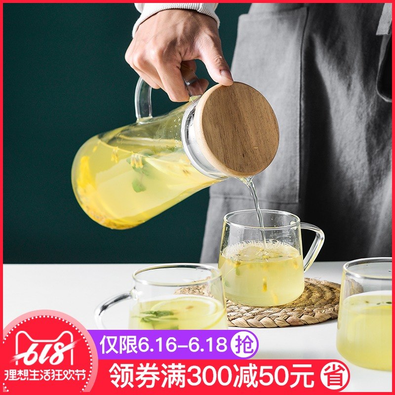 家用冷水壶玻璃泡茶壶耐热高温凉白开水杯扎壶防爆大容量水瓶套装|ruв категории посуда, кубок/кубок/чайник, холодный чайник - от Buy2taobao.com для оказания профессиональной услуги покупки агента Taobao