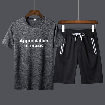 运动套装两件套男士夏装韩版潮流修身搭配社会短袖短裤一套衣服