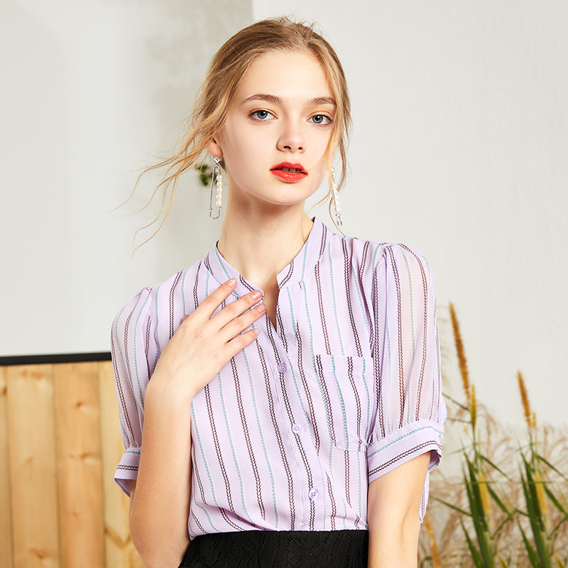 new pattern fashion Interval Vertical stripe Self cultivation Show thin shirtin the Women's clothing/Boutique , Shirt category - from Buy2taobao.com to provide professional Taobao agent buy service