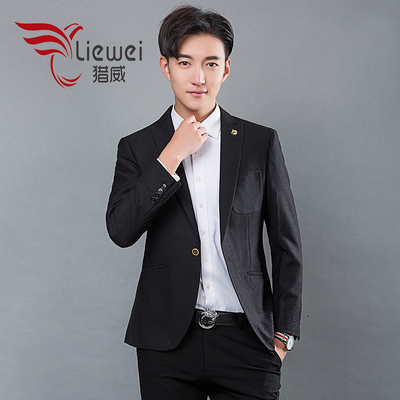 小西服男青年帅气休闲简约西装外套男韩版潮流修身上衣英伦风