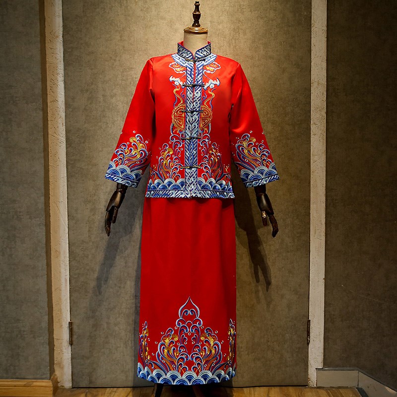 秀禾服男装2019新款中式男款龙凤褂新郎服中国风结婚礼服敬酒服夏在类目 男装, 民族服装中 - 来自Buy2taobao.com提供专业的淘宝代购服务