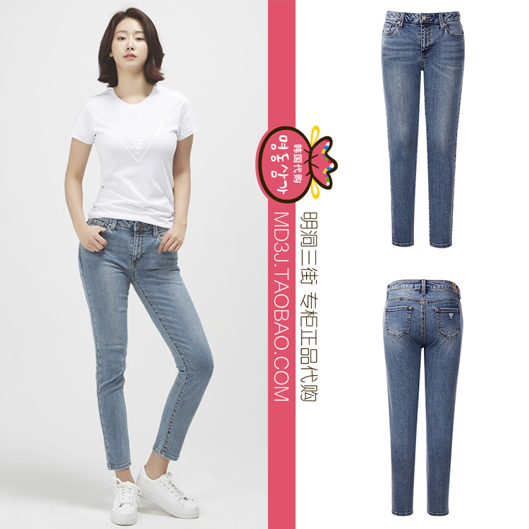 韩国代购GUESS 19春女款磨白做旧修身显长舒适牛仔长裤 YJ2D9083在类目 女装/女士精品, 牛仔裤中 - 来自Buy2taobao.com提供专业的淘宝代购服务