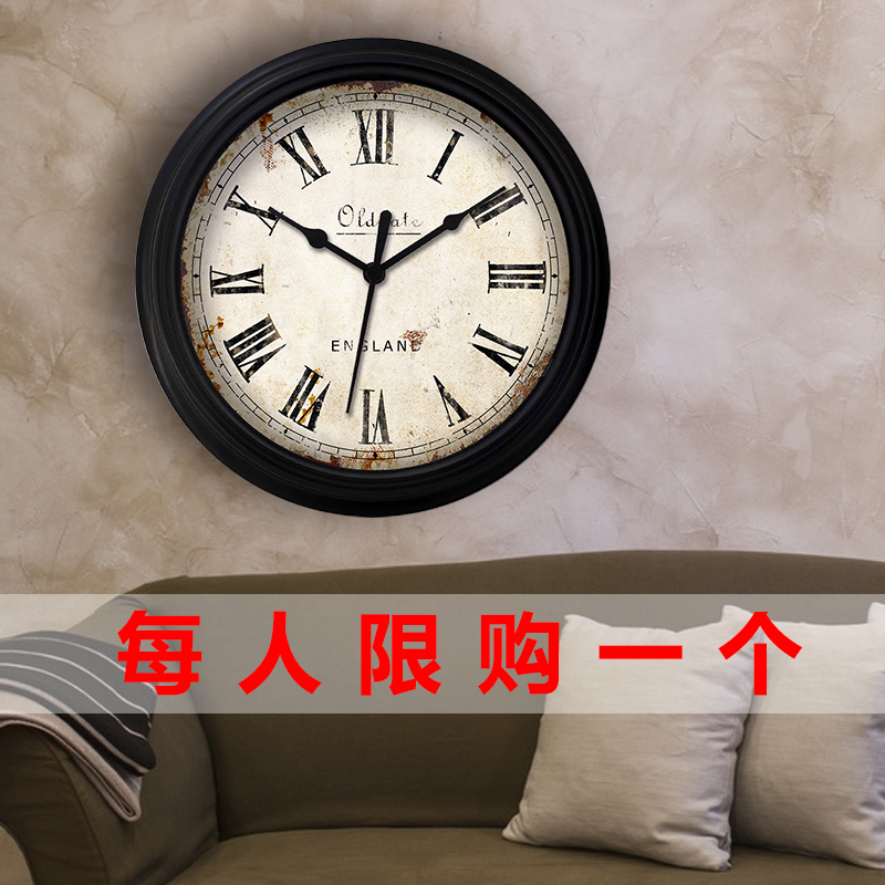 复古创意静音挂钟大气简约客厅家用卧室北欧美式圆形时尚塑料挂表在类目 家居饰品, 家居钟饰/闹钟, 挂钟中 - 来自Buy2taobao.com提供专业的淘宝代购服务