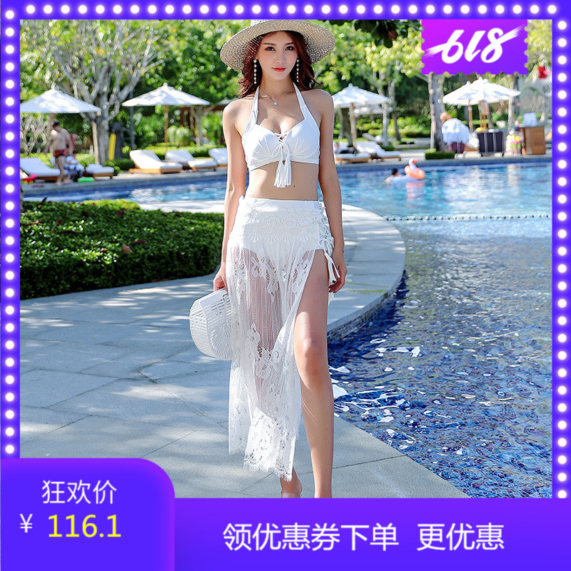 2019 new pattern Bikini Three-piece Suite Paige sexy Show thin Belly Small chest Gather hot spring Sandy beach Swimsuitin the Sports/Yoga/Fitness/Fans supplies , Swim , Bikini category - from Buy2taobao.com to provide professional Taobao agent buy service