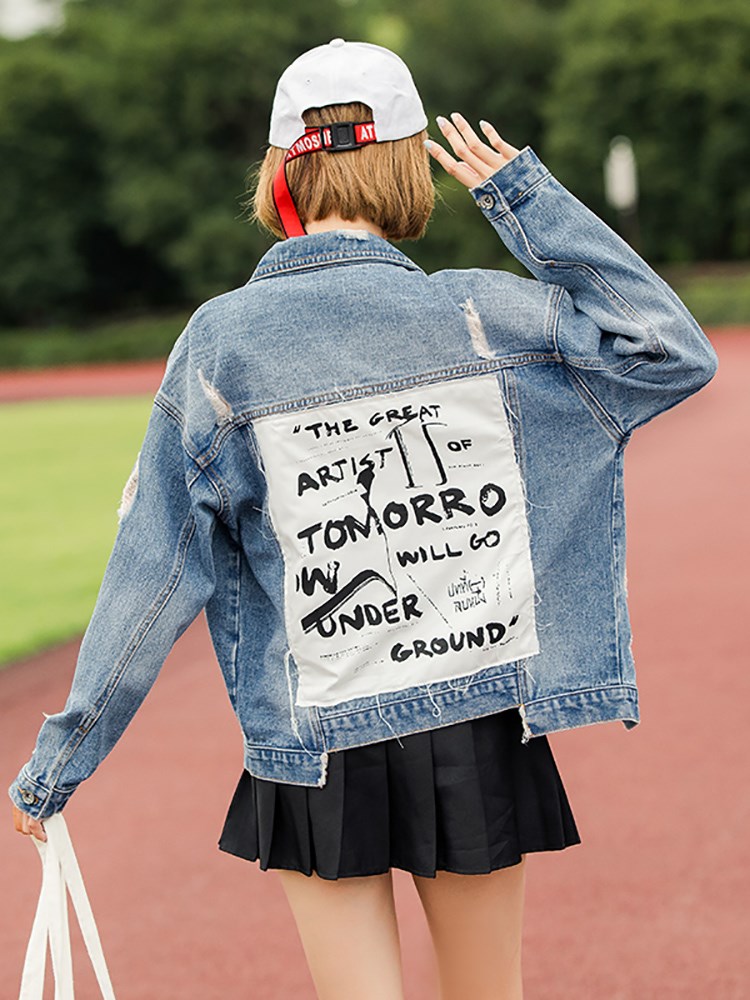 Chaqueta lovers BF Korean Edition 2019 Spring and autumn season new pattern Jacket Versatile Easy student Large Jeansin the Women's clothing/Boutique , Jacket category - from Buy2taobao.com to provide professional Taobao agent buy service