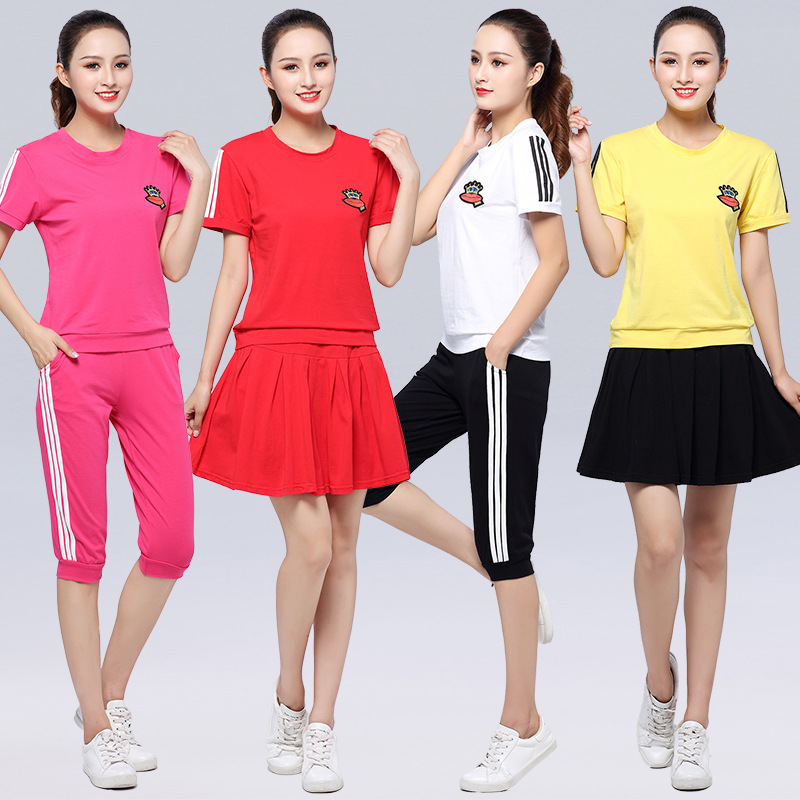 广场舞服装新款套装 2019夏季短袖纯棉运动鬼步舞跳舞服装|ruв категории Женская одежда, костюм/студенты школьную форму/обмундирования, досуг, спортивный костюм - от Buy2taobao.com для оказания профессиональной услуги покупки агента Taobao