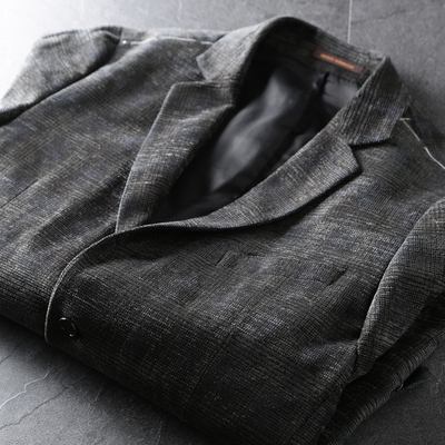 出口法国  千元级硬货！男士休闲平驳领两粒单排扣修身西装外套潮