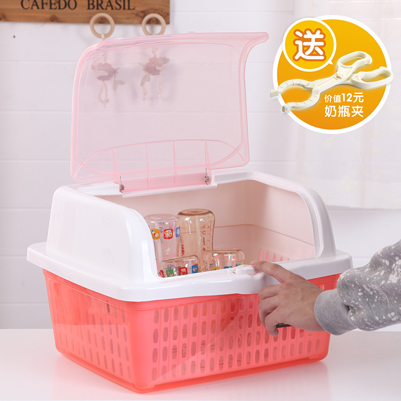 包邮宝宝奶瓶储存盒防尘奶瓶架婴儿餐具收纳盒大号翻盖奶瓶收纳箱|ruв категории подгузник/шампунь/вскармливать/тележка кроватью, рожок/рожок, связанных, рожок в коробку/бутылка коробка - от Buy2taobao.com для оказания профессиональной услуги покупки агента Taobao