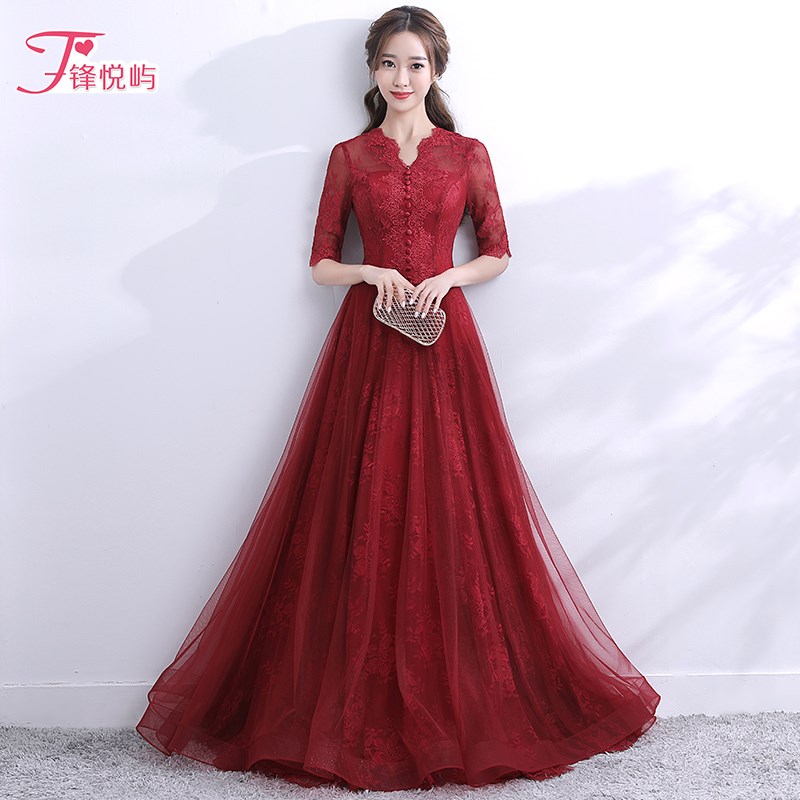 bride Toast clothing marry banquet 2017 new pattern Korean Edition Show thin have more cash than can be accounted for Chinese style Stand collar Evening dress fashion Largein the Women's clothing/Boutique , Wedding/Cheongsam/Formal dress , Formal dress/Evening category - from Buy2taobao.com to provide professional Taobao agent buy service