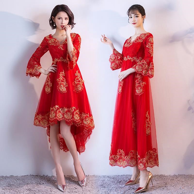 胖新娘敬酒服大码显瘦红色中长款胖mm200斤结婚晚礼服订婚连衣裙|ruв категории Женская одежда, Cвадебные платья, платье/вечернее платье - от Buy2taobao.com для оказания профессиональной услуги покупки агента Taobao