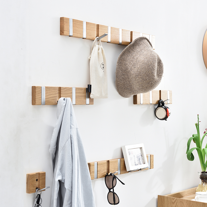 Entrance coat hanger Wall hanging solid wood modern Simplicity After the door Hooks Clothes hanger wall originality Bag Rack bedroom oakin the Residential furniture , Shelf , Coat Rack category - from Buy2taobao.com to provide professional Taobao agent buy service