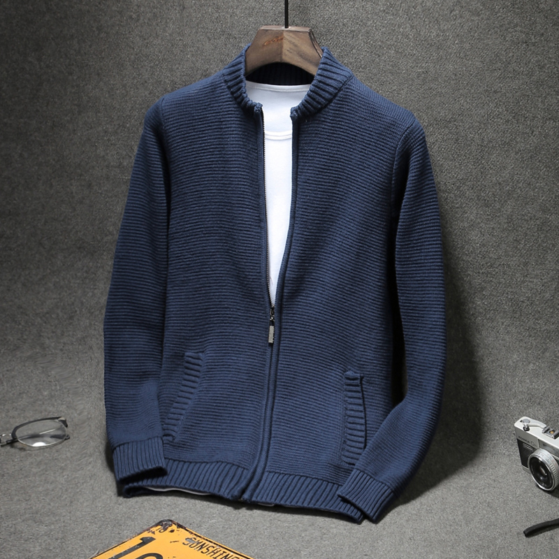 spring and autumn coat sweater Sweater Stand collar pure cotton Self cultivation Korean Edition XL Young men Sweater Cardiganin the Men's clothing, Knitwear/Sweaters category - from Buy2taobao.com to provide professional Taobao agent buy service