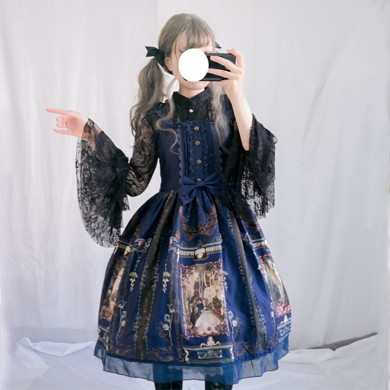 洛丽塔洋装lolita星空系宫廷风jsk吊裙+衬衫两件套 萝莉日常lo裙|ruв категории плесень играть/Аниме/вокруг/cos/настольные игры, Косплей одежды/реквизит/услуги, Косплей женской одежды - от Buy2taobao.com для оказания профессиональной услуги покупки агента Taobao