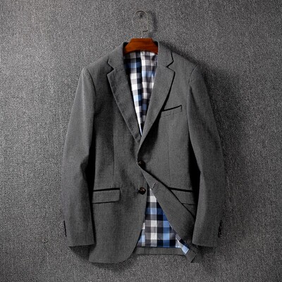 品牌男装折扣店撤柜修身休闲西装春秋外套青年帅气单西上衣两粒扣