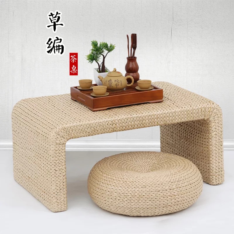 蒲草藤编茶几日式矮桌榻榻米 茶桌简约功夫炕几地台飘窗桌子包邮在类目 住宅家具, 几类, 茶几中 - 来自Buy2taobao.com提供专业的淘宝代购服务
