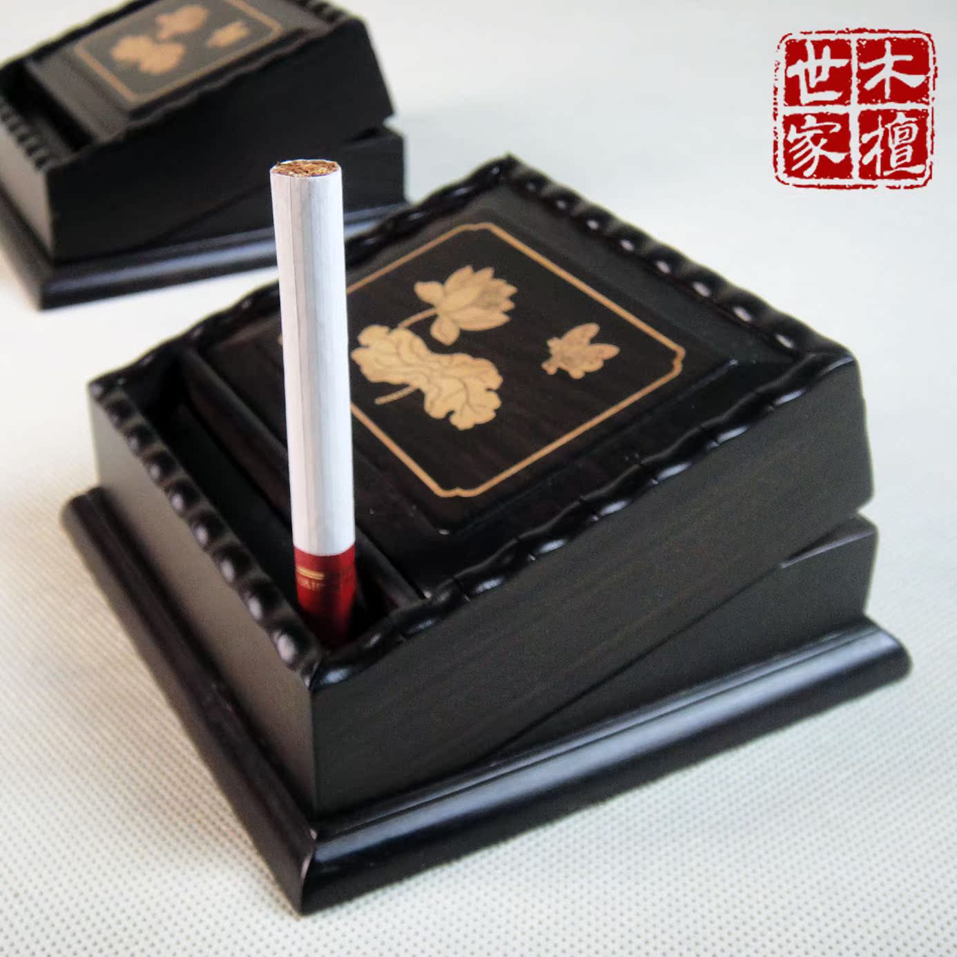 黑檀木弹烟盒(送名片夹) 荷花弹烟跳大象香菸盒弹烟器沉香条烟插在类目 ZIPPO/瑞士军刀/眼镜, 烟具, 烟盒中 - 来自Buy2taobao.com提供专业的淘宝代购服务