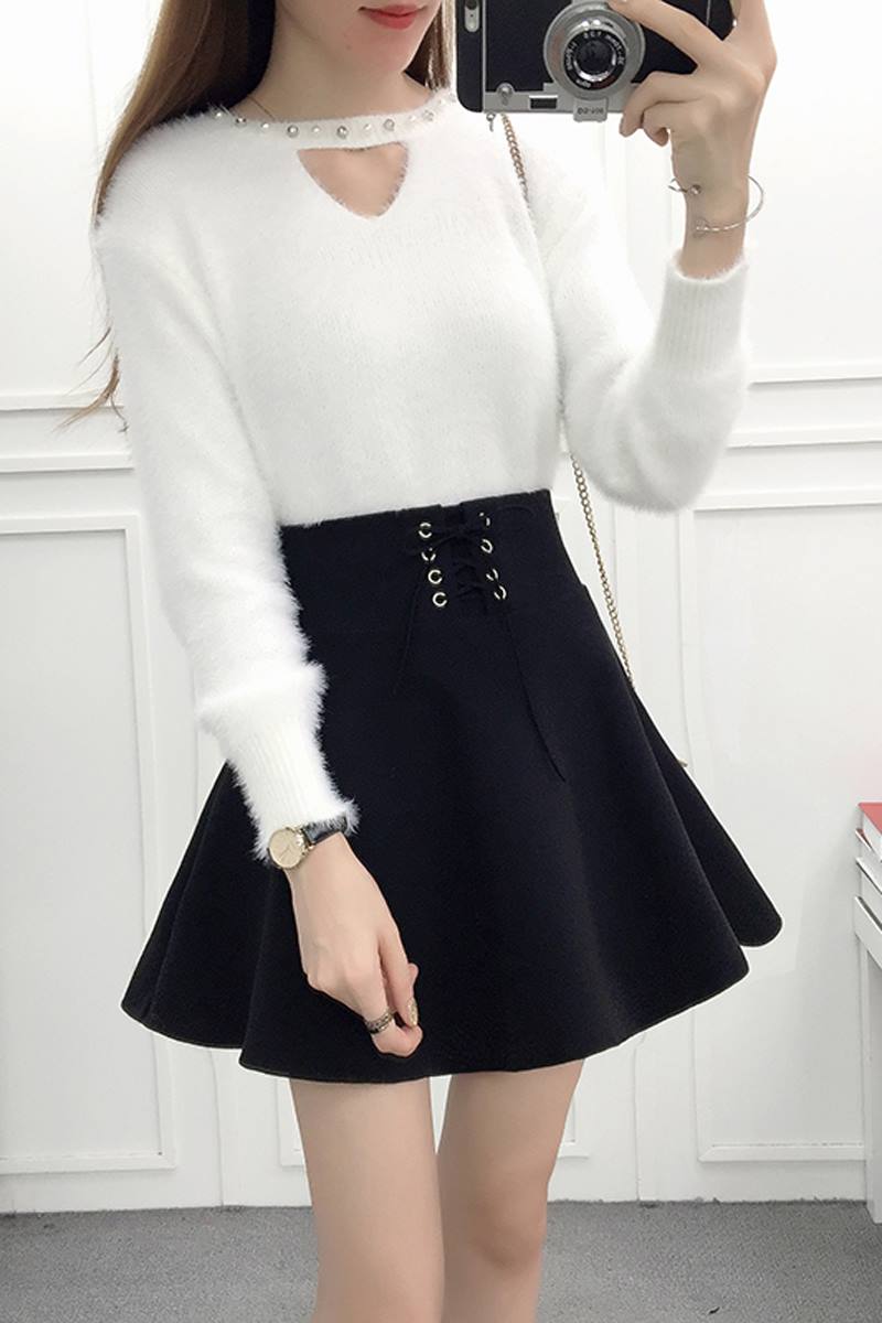 Korean Edition skirt Fur Short skirt skirt Autumn and winter Short skirt Body student black college Retro suit tea with milkin the Women's clothing/Boutique , Skirts category - from Buy2taobao.com to provide professional Taobao agent buy service