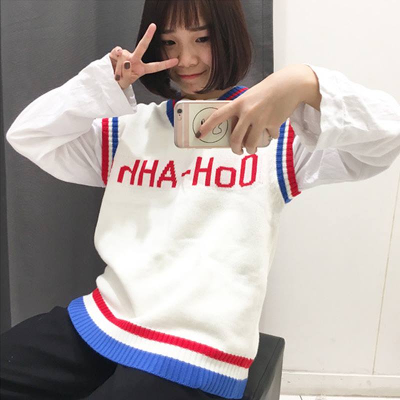 马甲韩版宽松秋冬学院无袖毛衣马甲无袖套头背心中长学生加厚百搭在类目 女装/女士精品, 毛衣中 - 来自Buy2taobao.com提供专业的淘宝代购服务