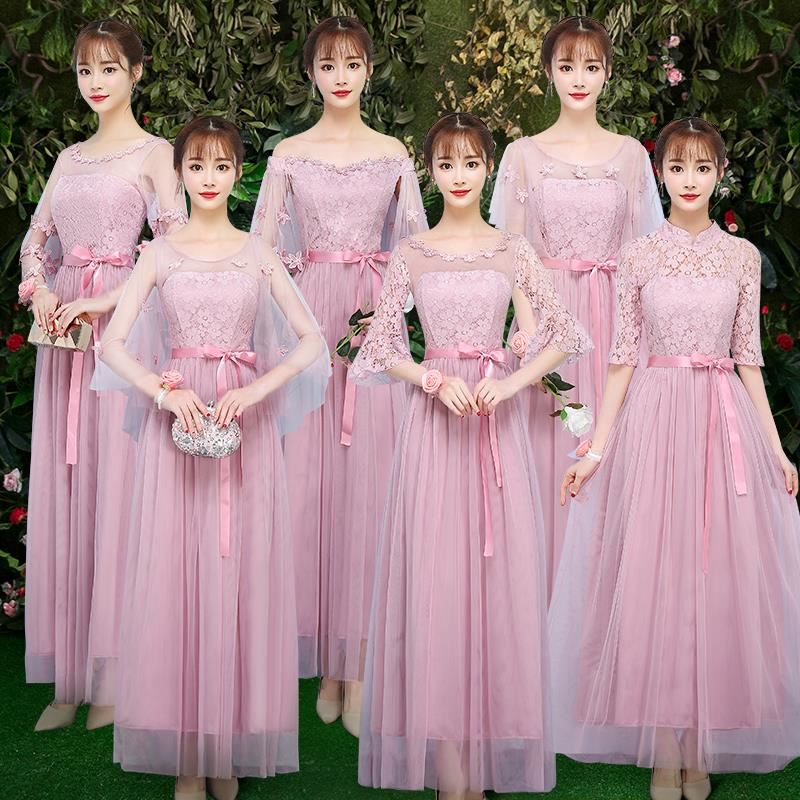 女2019新款礼服长款女2019新款伴娘服仙气质胖mm大码闺蜜团姐妹|msdalam kategori Butik wanita / wanita, perkahwinan/Cheongsam/pakaian, pakaian/malam - dari Buy2taobao.com untuk memberikan perkhidmatan ejen Taobao profesional membeli