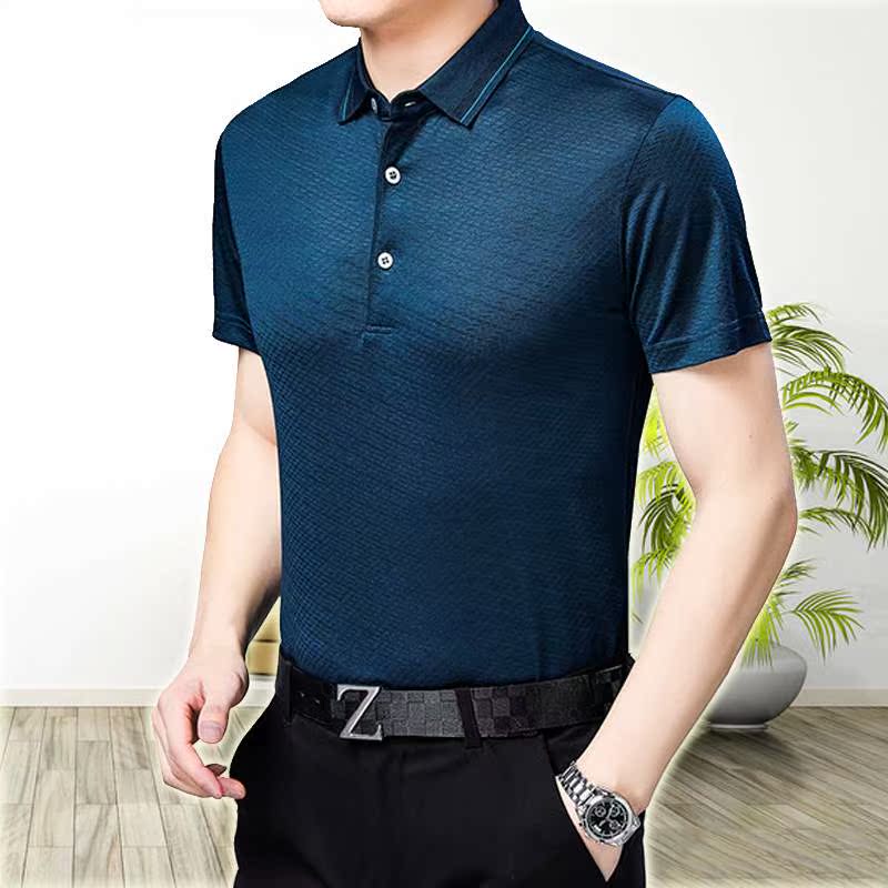quality goods Europe station mulberry silk Short sleeved T-shirt man 2019 summer new pattern Lapel leisure time Easy half sleeve T-shirtin the Men's clothing, Polo Shirts category - from Buy2taobao.com to provide professional Taobao agent buy service