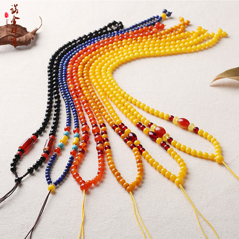 Old beeswax Pendant Chain Amber necklace Lanyard Yellow chanterelles sweater chain Pendant chain Blood Perot lapis lazuli Beadin the Jewelry/Diamond/Jade/Gold , Natural amber (New) , Choker category - from Buy2taobao.com to provide professional Taobao agent buy service
