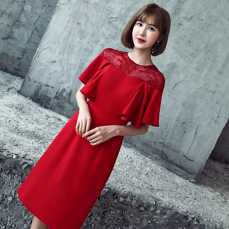 Toast the bride dress 2019 Spring Engagement Get married back banquet gules full dress Usually Long Show thinin the Women's clothing/Boutique , Wedding/Cheongsam/Formal dress , Formal dress/Evening category - from Buy2taobao.com to provide professional Taobao agent buy service