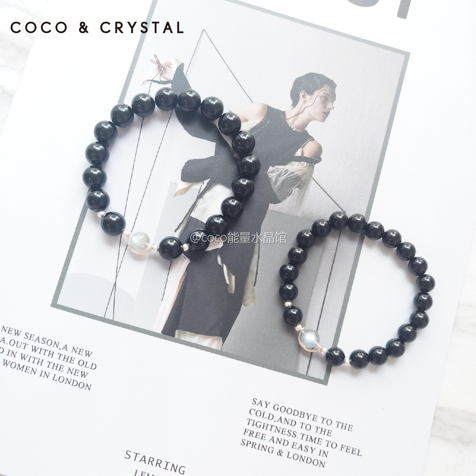 coco crystal 黑玛瑙天然拉长石灰月光水晶手链 男女情侣手链特惠在类目 饰品/流行首饰/时尚饰品新, 手链中 - 来自Buy2taobao.com提供专业的淘宝代购服务