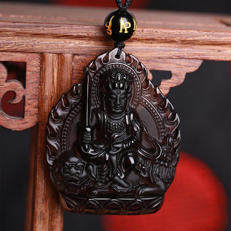 The year of the year new pattern Carved natural Obsidian Manjushri Pendant Zodiac Rabbit 2019 Paragraph 6in the Accessories/Fashion Jewelry, Pendant/Pendant category - from Buy2taobao.com to provide professional Taobao agent buy service