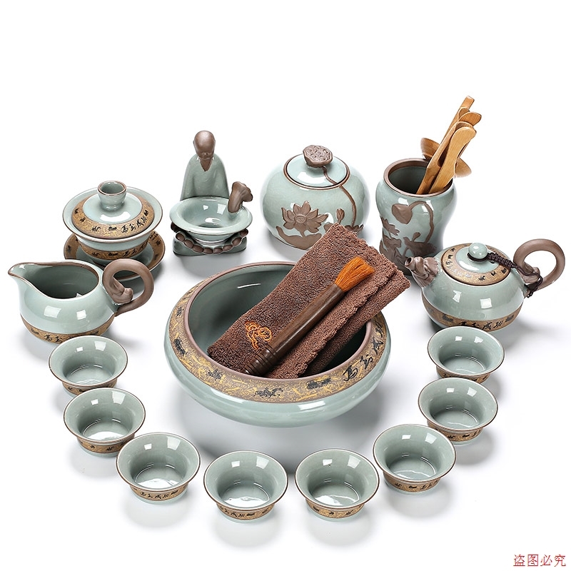 陶瓷功夫茶具套装家用整套冰裂哥窑汝瓷开片茶壶茶杯茶海茶道礼盒|msdalam kategori pinggan mangkuk, set teh, Kung Fu teh - dari Buy2taobao.com untuk memberikan perkhidmatan ejen Taobao profesional membeli